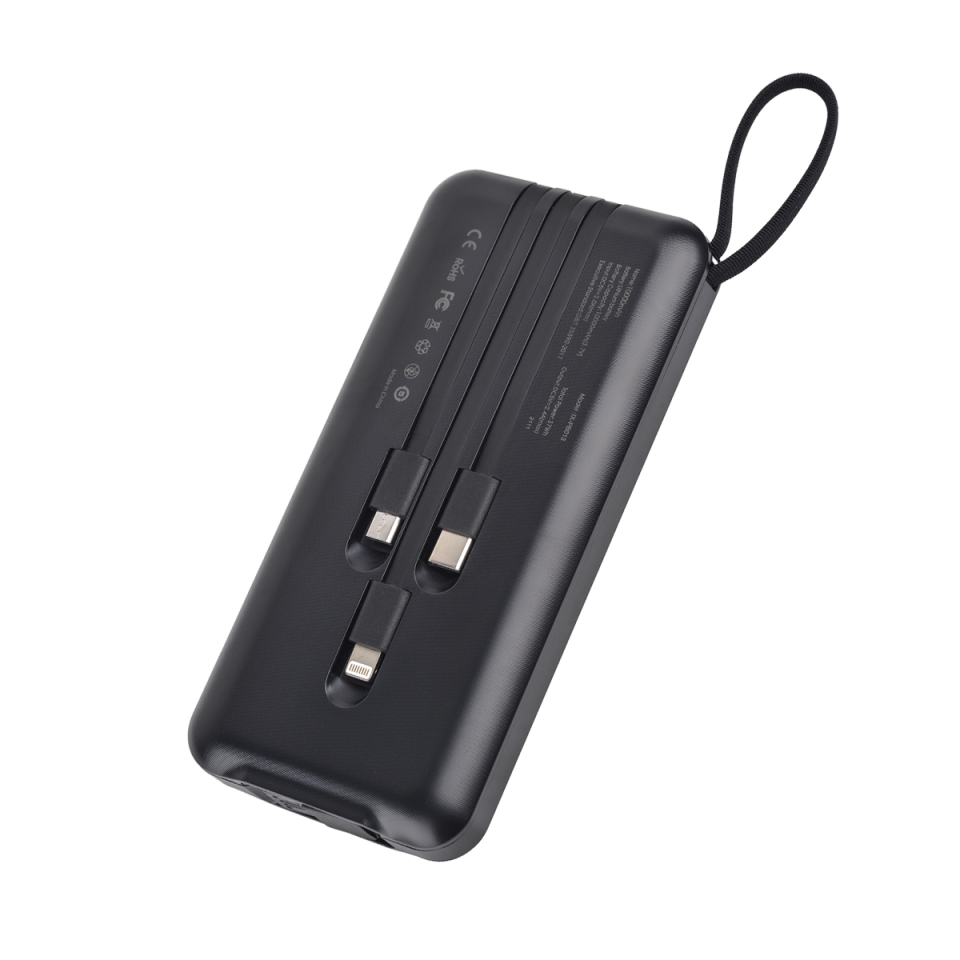 IX-PB013 10.000 Mah El Fenerli Çoklu Şarj Özellikli Powerbank Taşınabilir Şarj Cihazı - Siyah