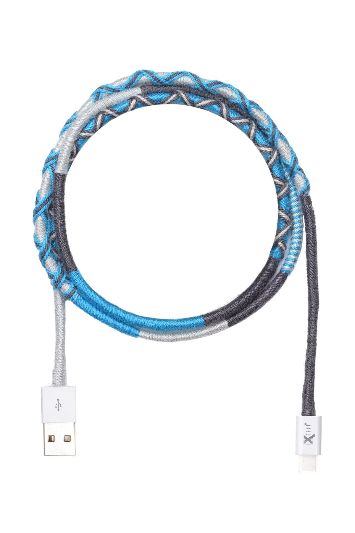 IX-05 Lotus El Örgüsü Usb to Type-C Data ve Hızlı Şarj Kablosu