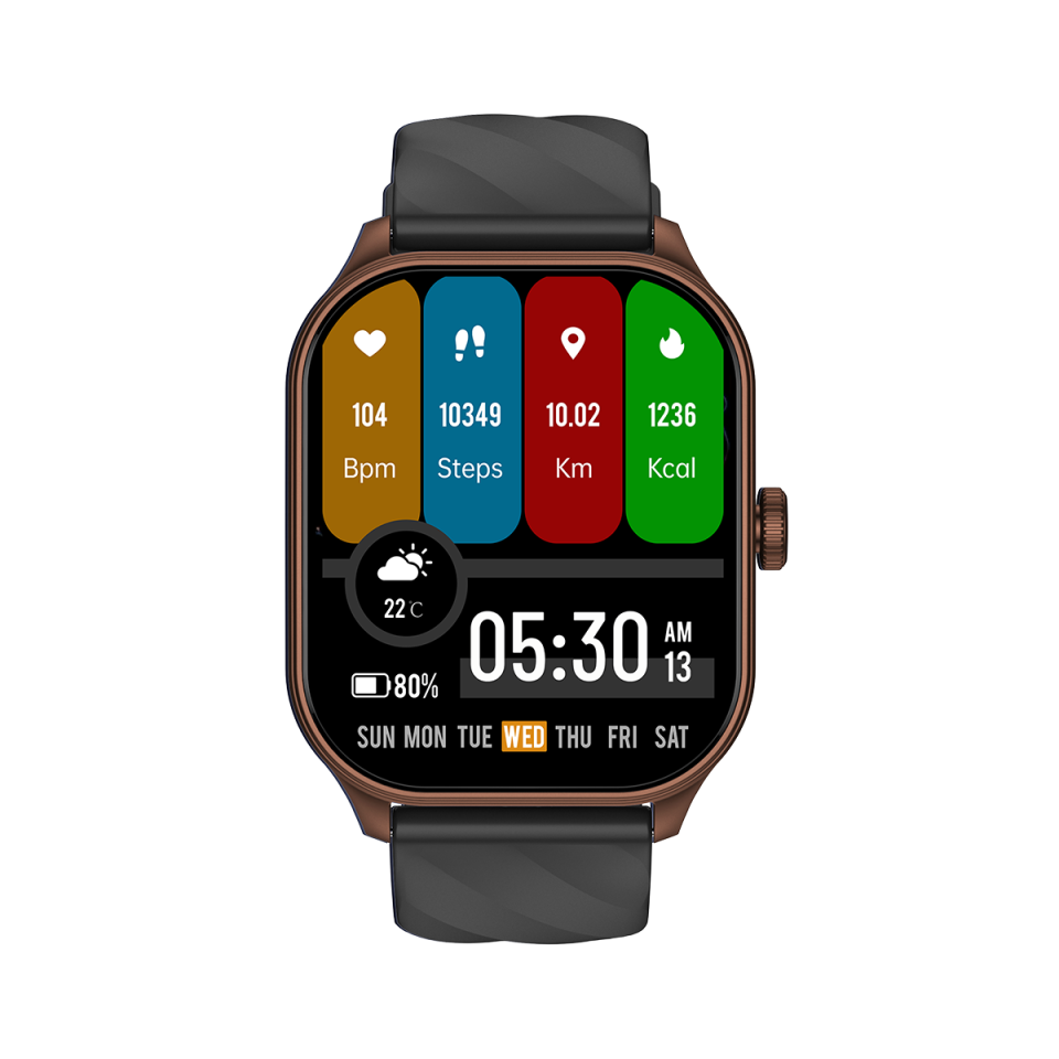 XeeFit-10 Akıllı Saat Amoled Ekran Sesli Asistan Konuşma Özellikli Bronz/Siyah