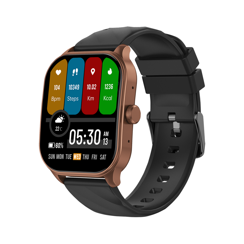 XeeFit-10 Akıllı Saat Amoled Ekran Sesli Asistan Konuşma Özellikli Bronz/Siyah