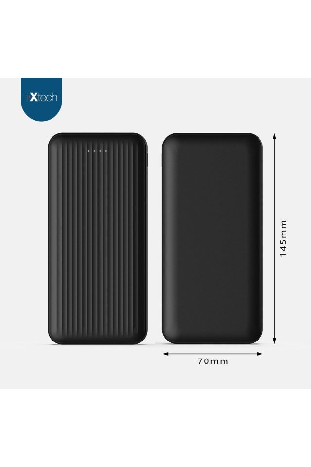 IX-PB018 20.000 Mah Led Göstergeli Powerbank Taşınabilir Hızlı Şarj Cihazı - Siyah