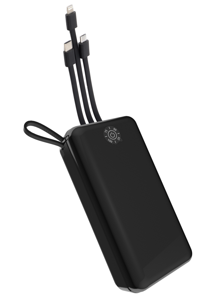 IX-PB015 30.000 Mah El Fenerli Çoklu Şarj Özellikli Powerbank Taşınabilir Şarj Cihazı - Siyah
