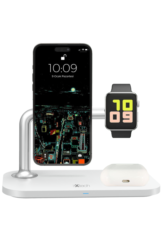 IX-HC3 15w 3'lü Magsafe Özellikli Manyetik Hızlı Şarj Standı