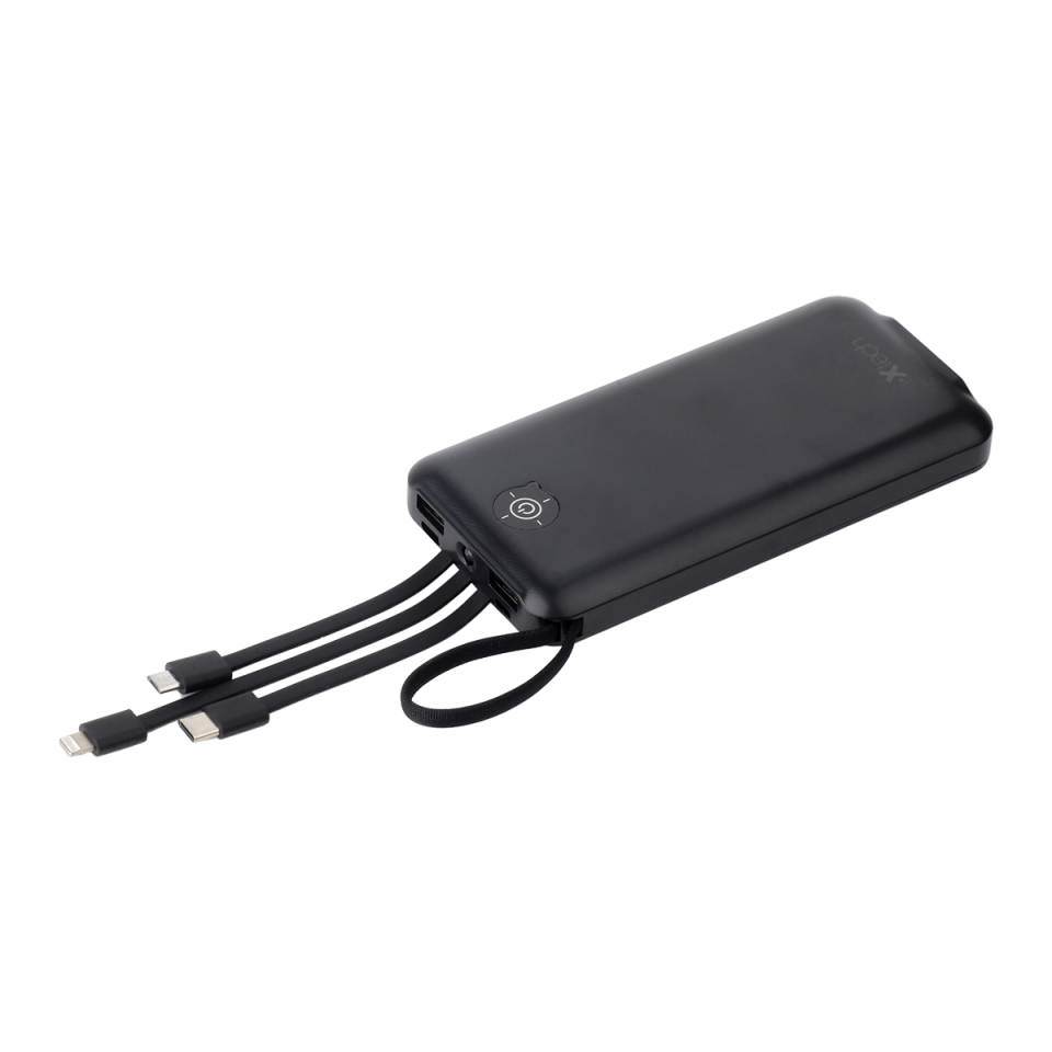 IX-PB014 20.000 Mah El Fenerli Çoklu Şarj Özellikli Powerbank Taşınabilir Şarj Cihazı - Siyah