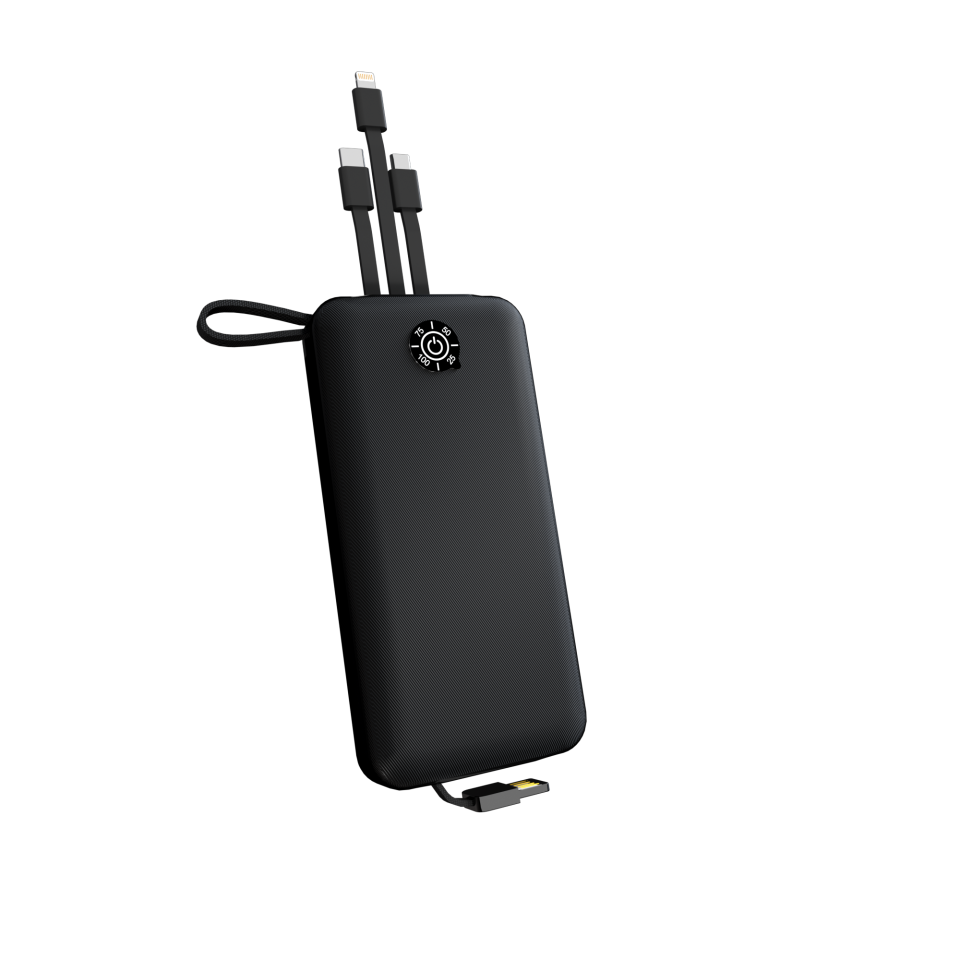 IX-PB014 20.000 Mah El Fenerli Çoklu Şarj Özellikli Powerbank Taşınabilir Şarj Cihazı - Siyah