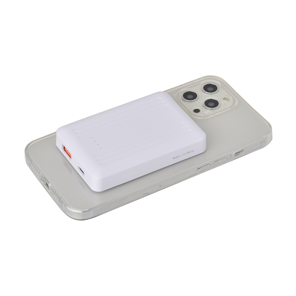 IX-PB016 5000 Mah 18W Hızlı Şarj Magsafe Powerbank Şarj Cihazı - Beyaz