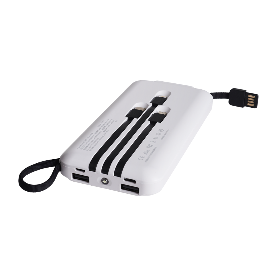 IX-PB014 20.000 Mah El Fenerli Çoklu Şarj Özellikli Powerbank Taşınabilir Şarj Cihazı - Beyaz