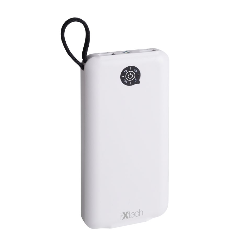 IX-PB013 10.000 Mah El Fenerli Çoklu Şarj Özellikli Powerbank Taşınabilir Şarj Cihazı - Beyaz