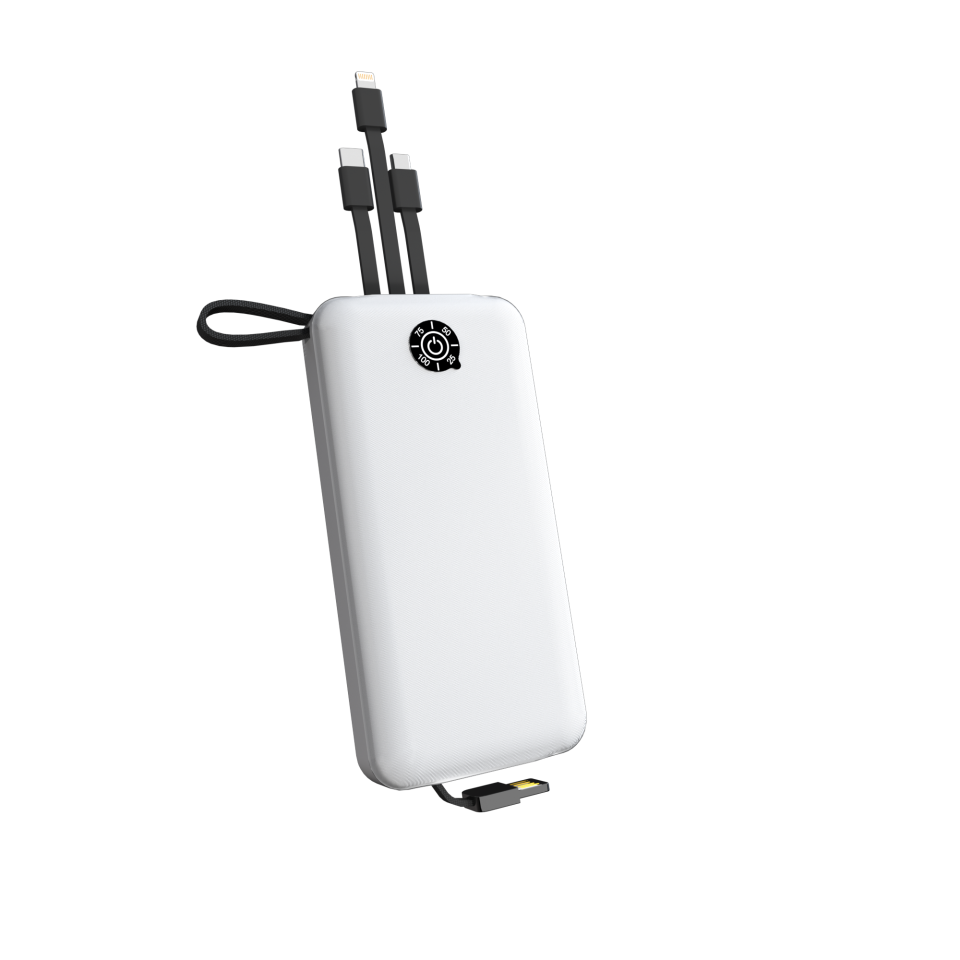 IX-PB013 10.000 Mah El Fenerli Çoklu Şarj Özellikli Powerbank Taşınabilir Şarj Cihazı - Beyaz
