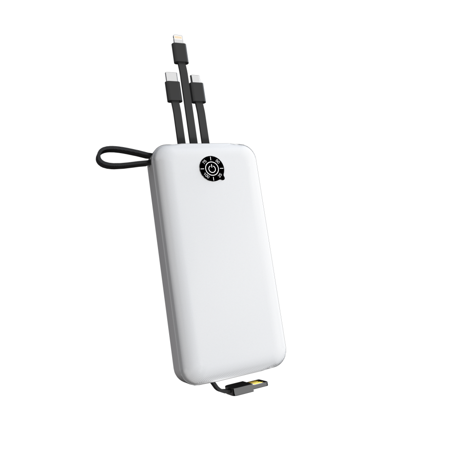 IX-PB013 10.000 Mah El Fenerli Çoklu Şarj Özellikli Powerbank Taşınabilir Şarj Cihazı - Beyaz