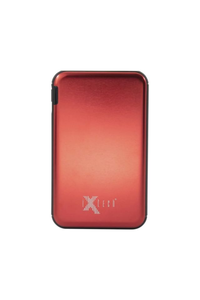 IX-PB09 5000 Mah Led Göstergeli Powerbank Taşınabilir Şarj Cihazı -Kırmızı