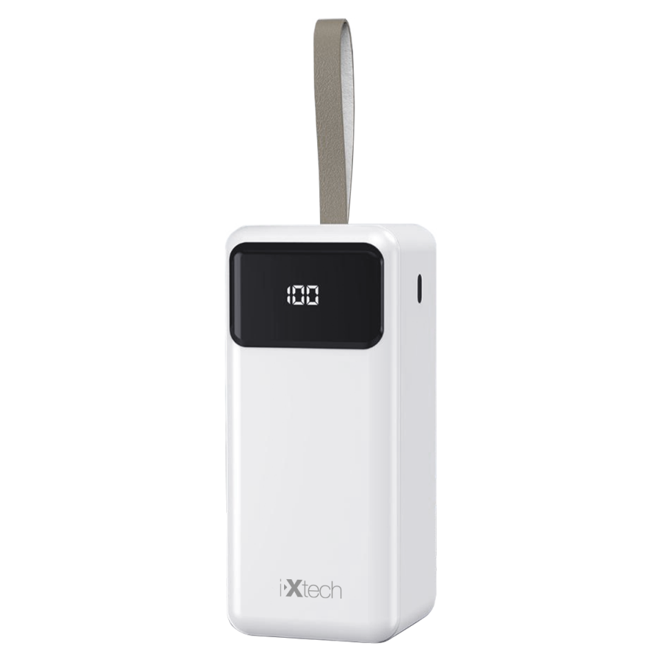 IX-PB029 50.000 Mah Dijital Göstergeli Powerbank Taşınabilir Şarj Cihazı - Beyaz