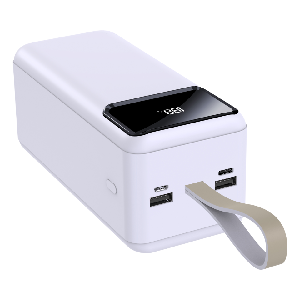 IX-PB029 50.000 Mah Dijital Göstergeli Powerbank Taşınabilir Şarj Cihazı - Beyaz