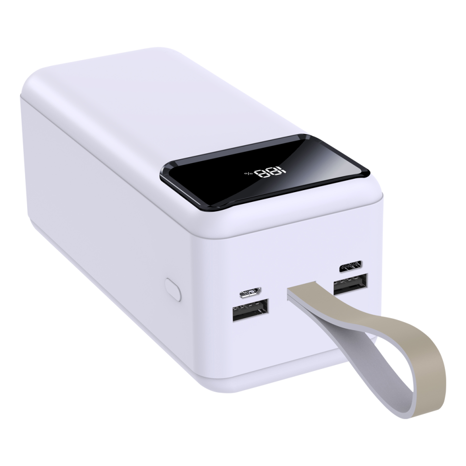IX-PB029 50.000 Mah Dijital Göstergeli Powerbank Taşınabilir Şarj Cihazı - Beyaz