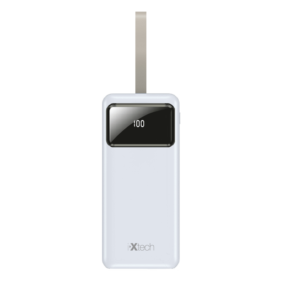IX-PB029 50.000 Mah Dijital Göstergeli Powerbank Taşınabilir Şarj Cihazı - Beyaz