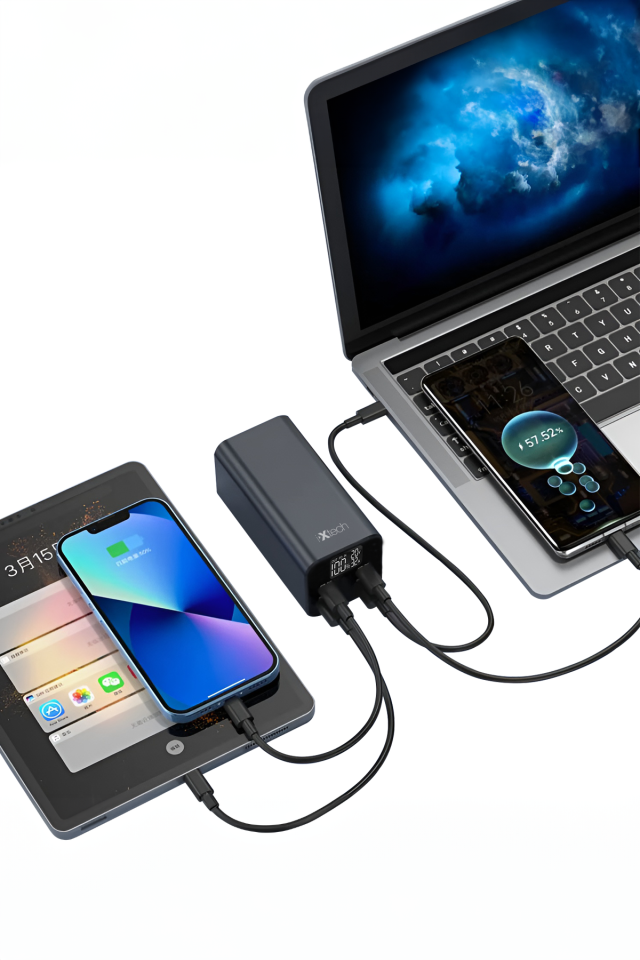 IX-PB031 20.000 mAh 65W LCD Göstergeli Powerbank Taşınabilir Laptop Şarjı