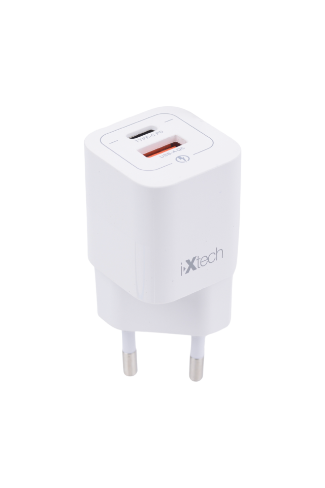 IX-HC1 33W Type-C ve Usb Port Akıllı Hızlı Şarj Cihazı - Beyaz