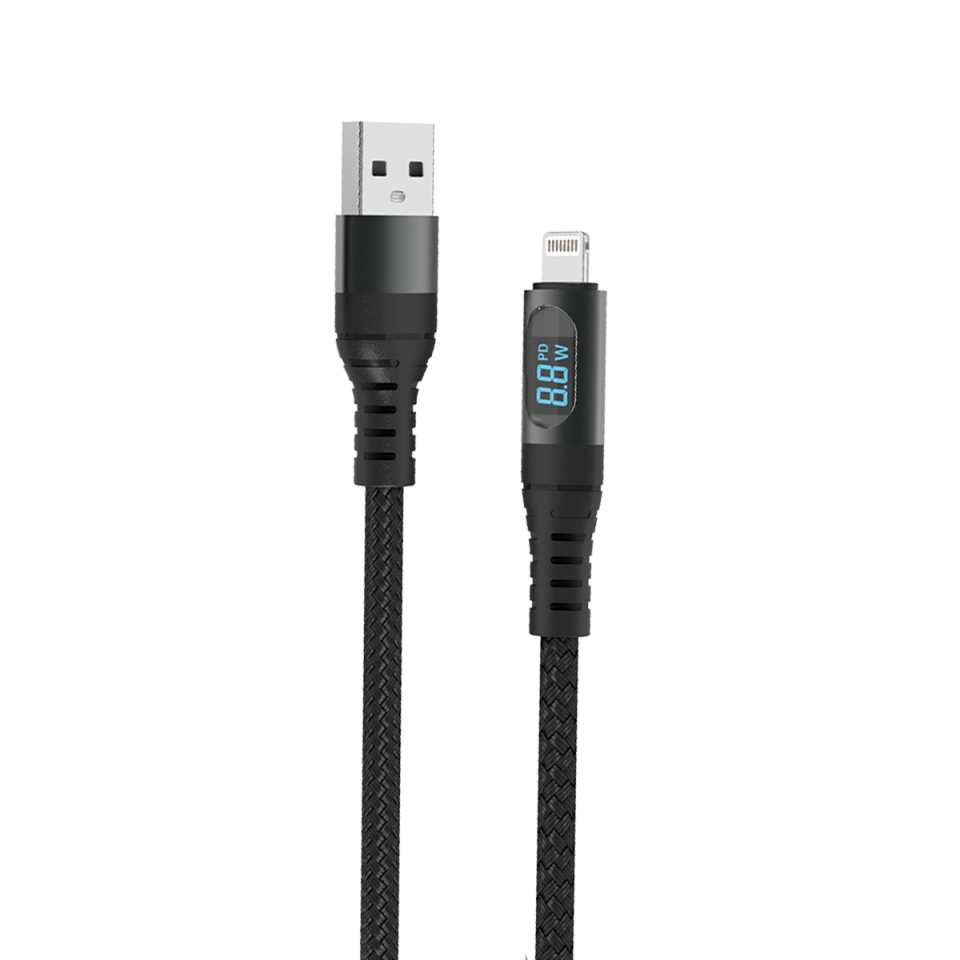 IX-UC015 Usb To Lightning Dijital Göstergeli Hızlı Şarj Kablosu
