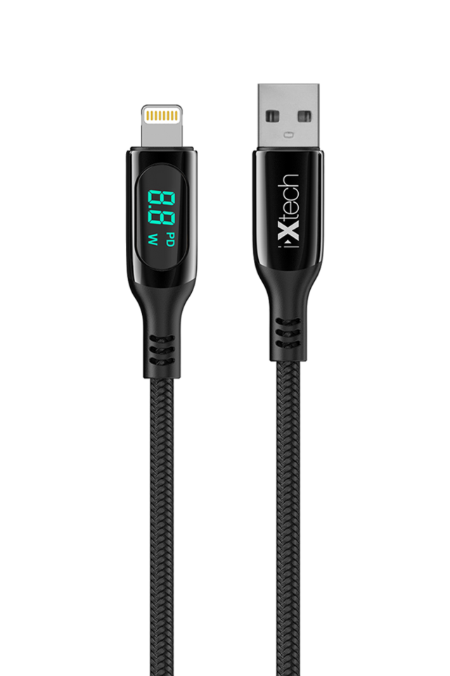 IX-UC015 Usb To Lightning Dijital Göstergeli Hızlı Şarj Kablosu