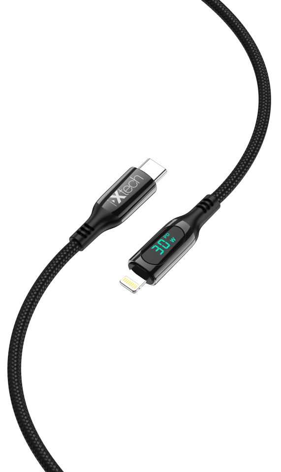 IX-UC016 Dijital Şarj Göstergeli Type-c To Lightning 1m Şarj Kablosu