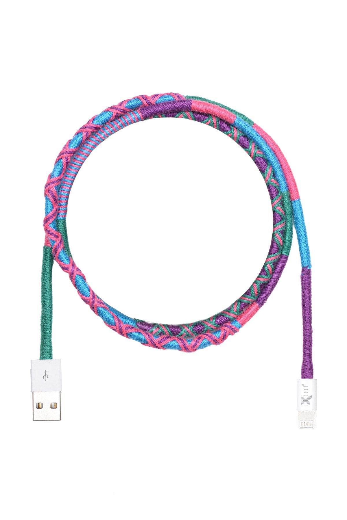 IX-05 Magnolia El Örgüsü Usb to Lightning Data ve Hızlı Şarj Kablosu