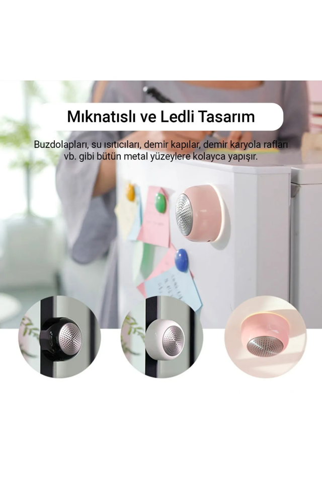 IX-B10 Led Işıklı Mıknatıslı Portatif Bluetooth Hoparlör - Pembe