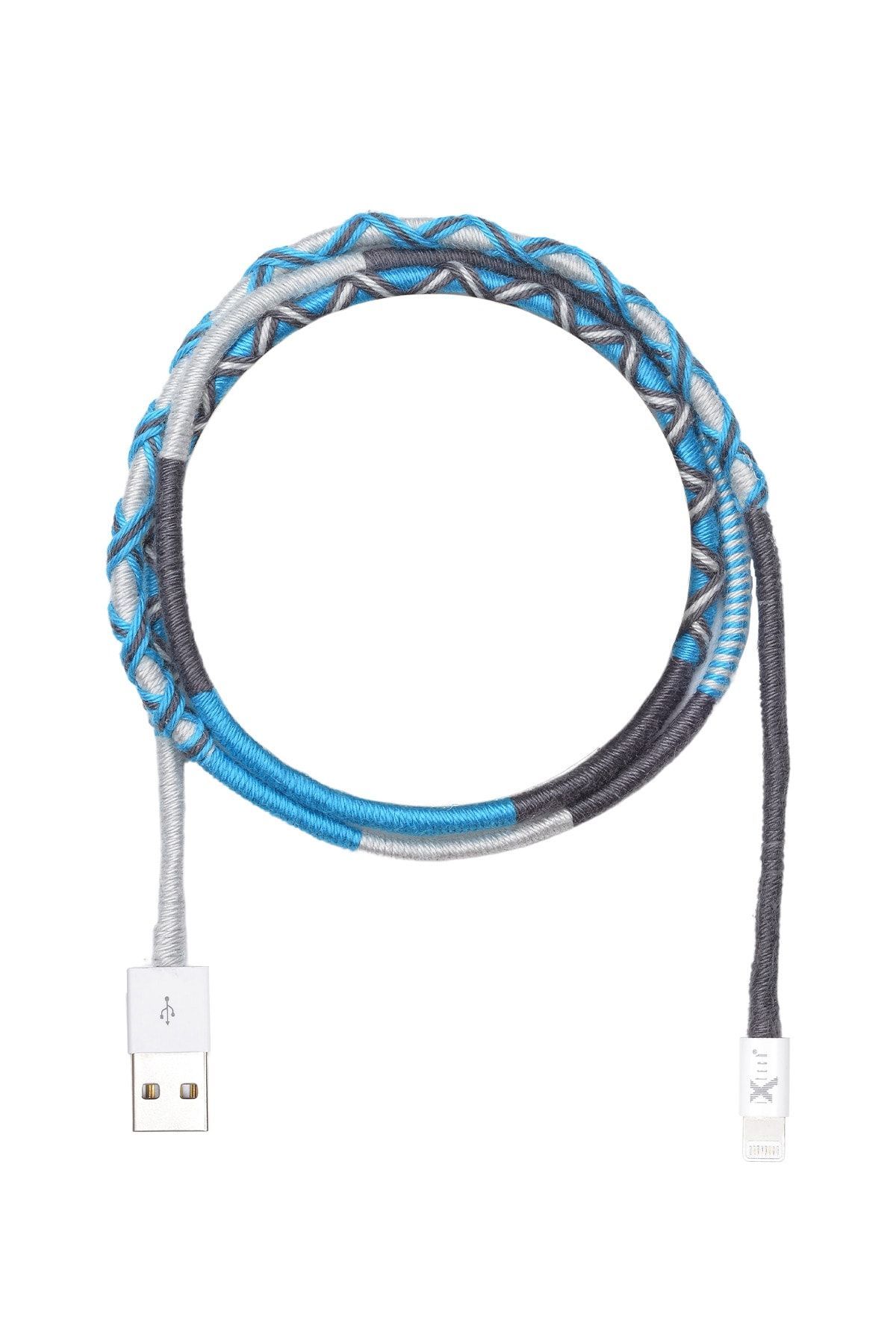 IX-05 Lotus El Örgüsü Usb to Lightning Data ve Hızlı Şarj Kablosu