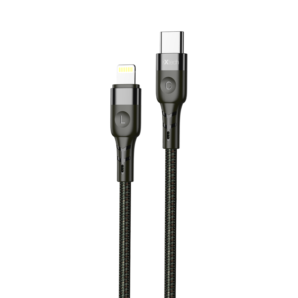 IX-UC013 Type-C to Lightning Data Ve Hızlı Şarj Kablosu - 2mt Siyah