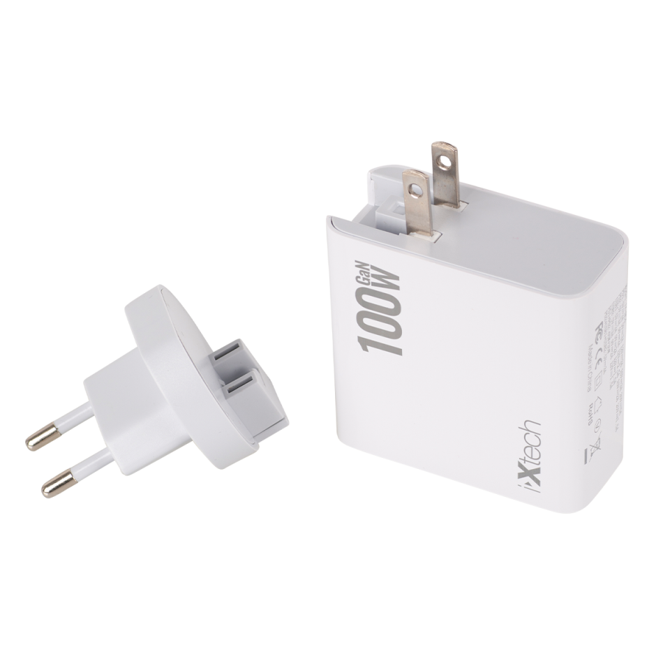 IX-HC4 100W Type-C ve Usb Dört Portlu Seyehat Tipi Süper Hızlı Şarj Adaptörü