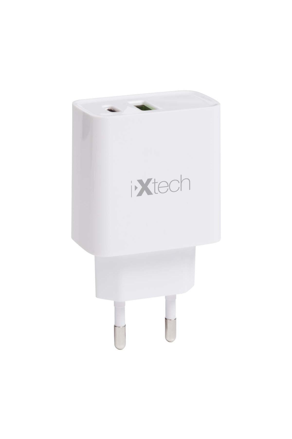 IX-CC011 20W Type-C ve Usb Çift Portlu Şarj Adaptörü