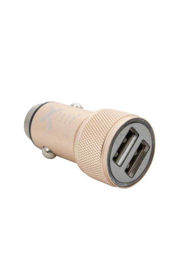 IX-35 Çift Usb Portlu Araç Şarj Adaptörü - Gold