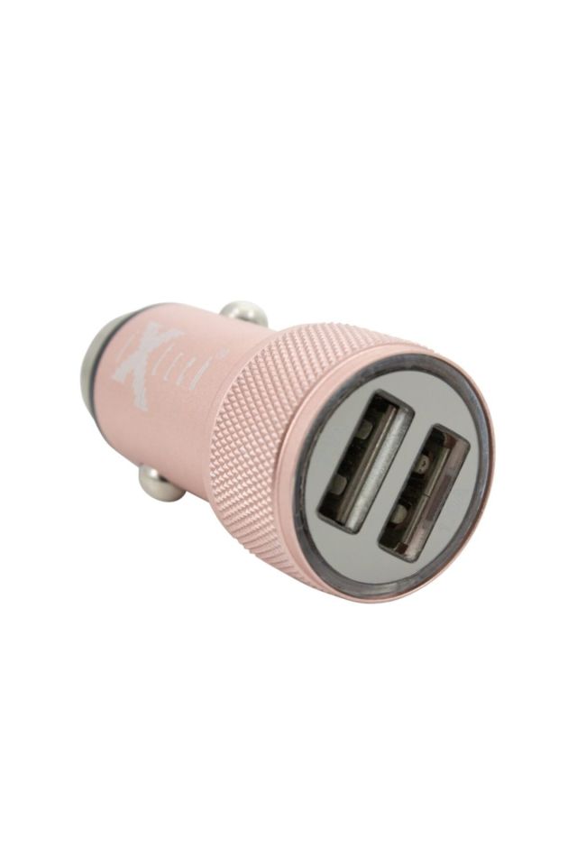 IX-35 Çift Usb Portlu Araç Şarj Adaptörü - Rosegold