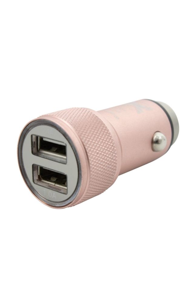 IX-35 Çift Usb Portlu Araç Şarj Adaptörü - Rosegold