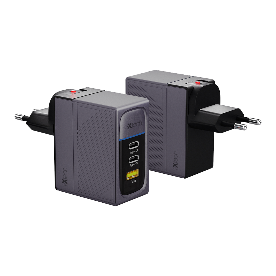 IX-HC5 100W Type-C ve Usb Üç Portlu Seyahat Tipi Hızlı Şarj Adaptörü