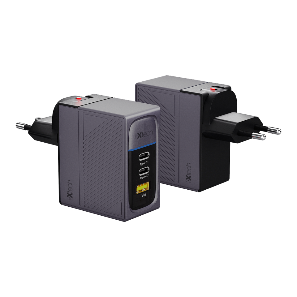 IX-HC5 100W Type-C ve Usb Üç Portlu Seyahat Tipi Hızlı Şarj Adaptörü