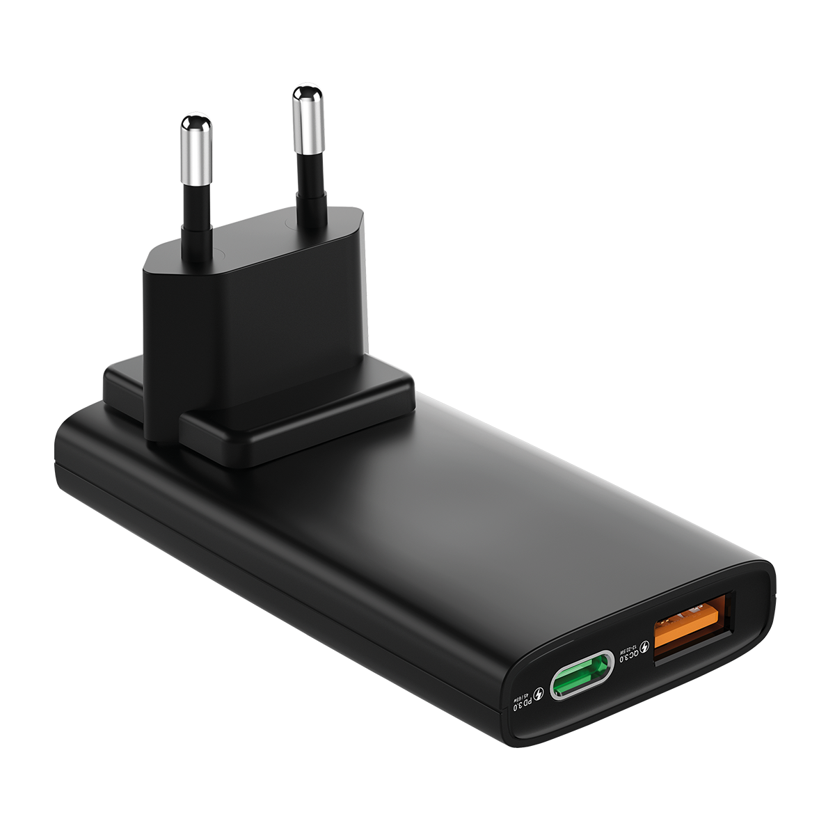 IX-HC8 65W Type-C ve Usb Çift Port Ultra İnce Seyahat Tipi Hızlı Şarj Adaptörü