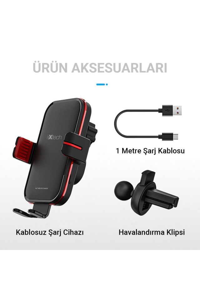 IX-CC017 15w Kablosuz Magsafe Araç Şarj Cihazı ve Telefon Tutucu