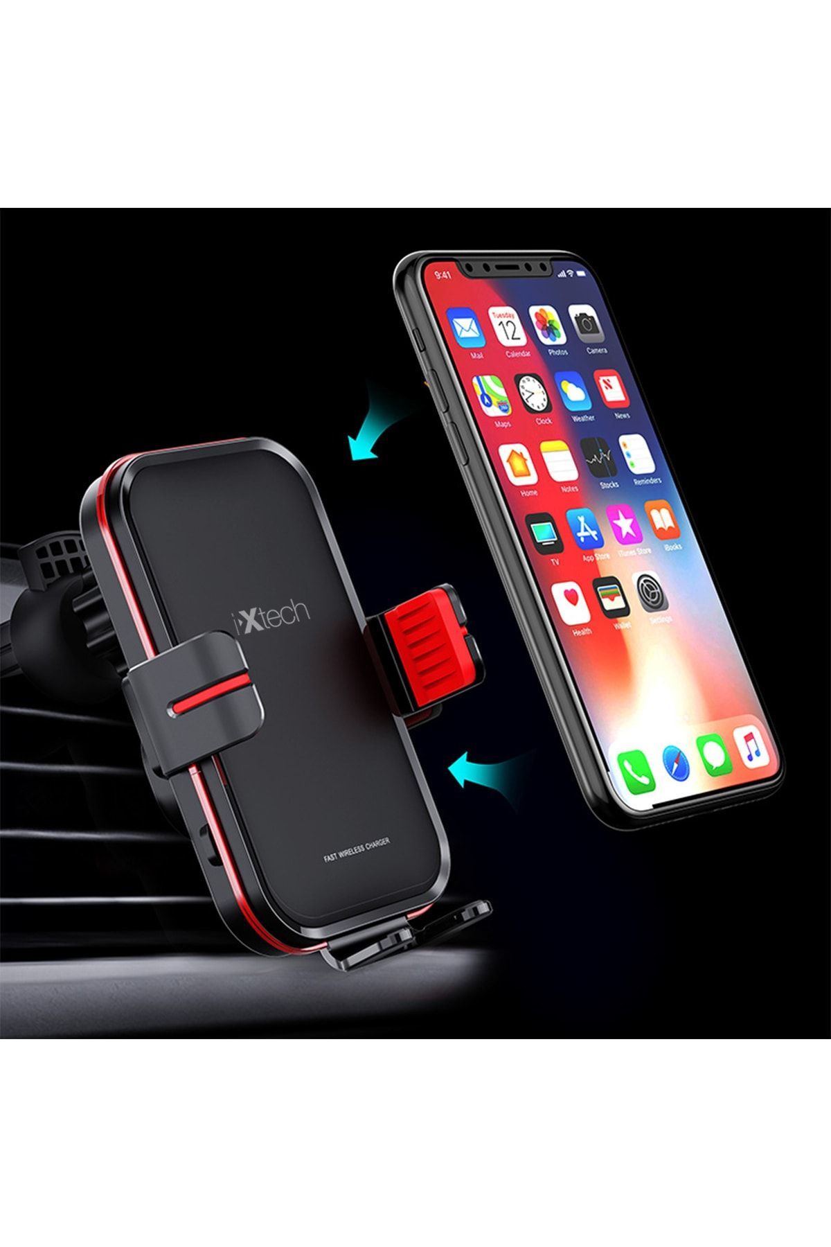 IX-CC017 15w Kablosuz Magsafe Araç Şarj Cihazı ve Telefon Tutucu