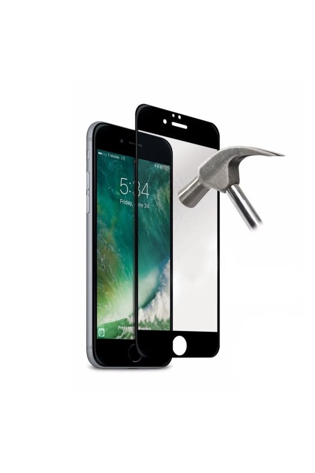 Iphone 6 Plus -7 Plus Siyah Tam Kaplama Kırılmaz Cam Ekran Koruyucu