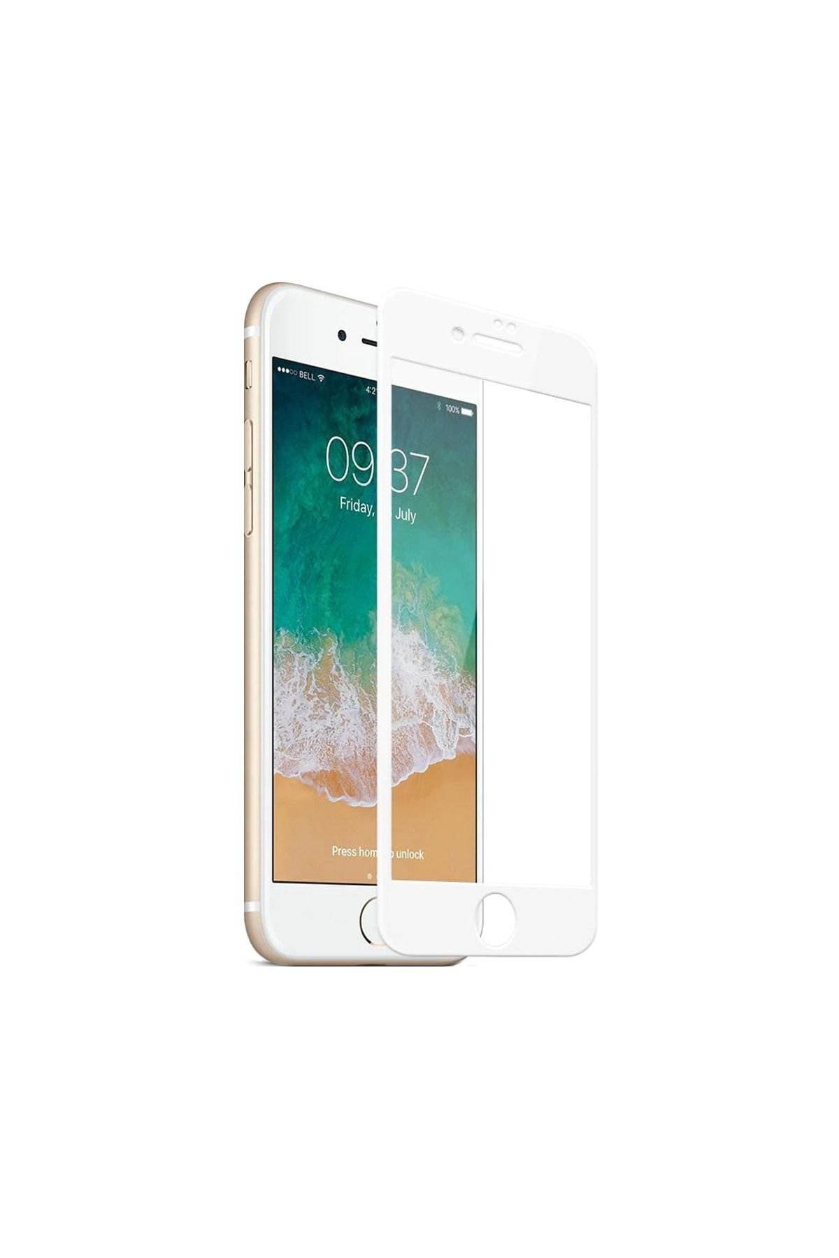 Iphone 6 Beyaz Tam Kaplama Kırılmaz Cam Ekran Koruyucu