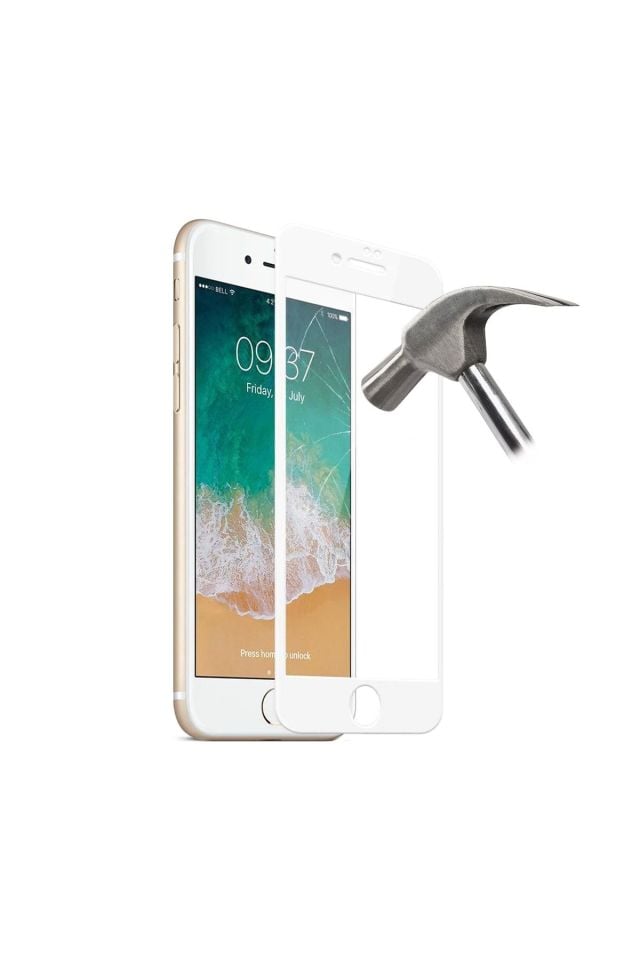 Iphone 6 Beyaz Tam Kaplama Kırılmaz Cam Ekran Koruyucu