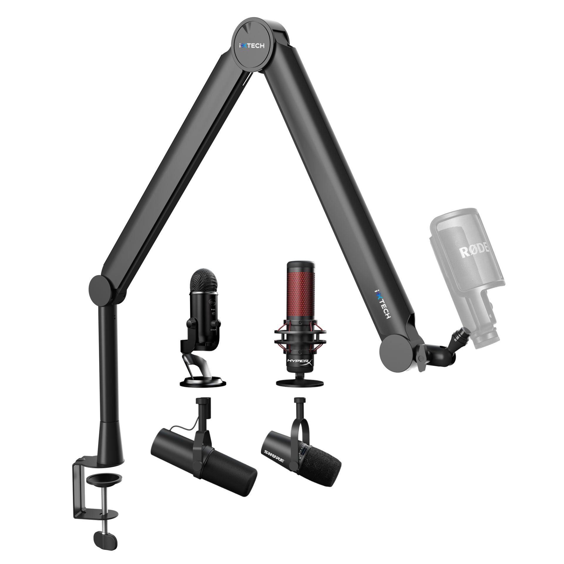 Boom Arm Ayarlanabilir 360° Dönebilen Mikrofon Tutucu, Mikrofon Kolu - Valiant